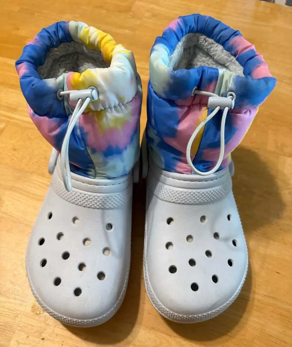 Crocs Classic Lined Neo Puff Tie Dye Winter Boots Mineral Blue Size M4/W6